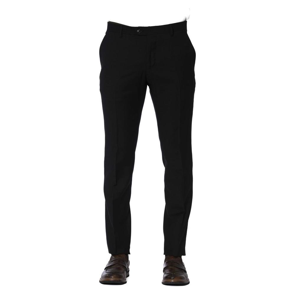 Trussardi Black Wool Men Pants Trussardi Black