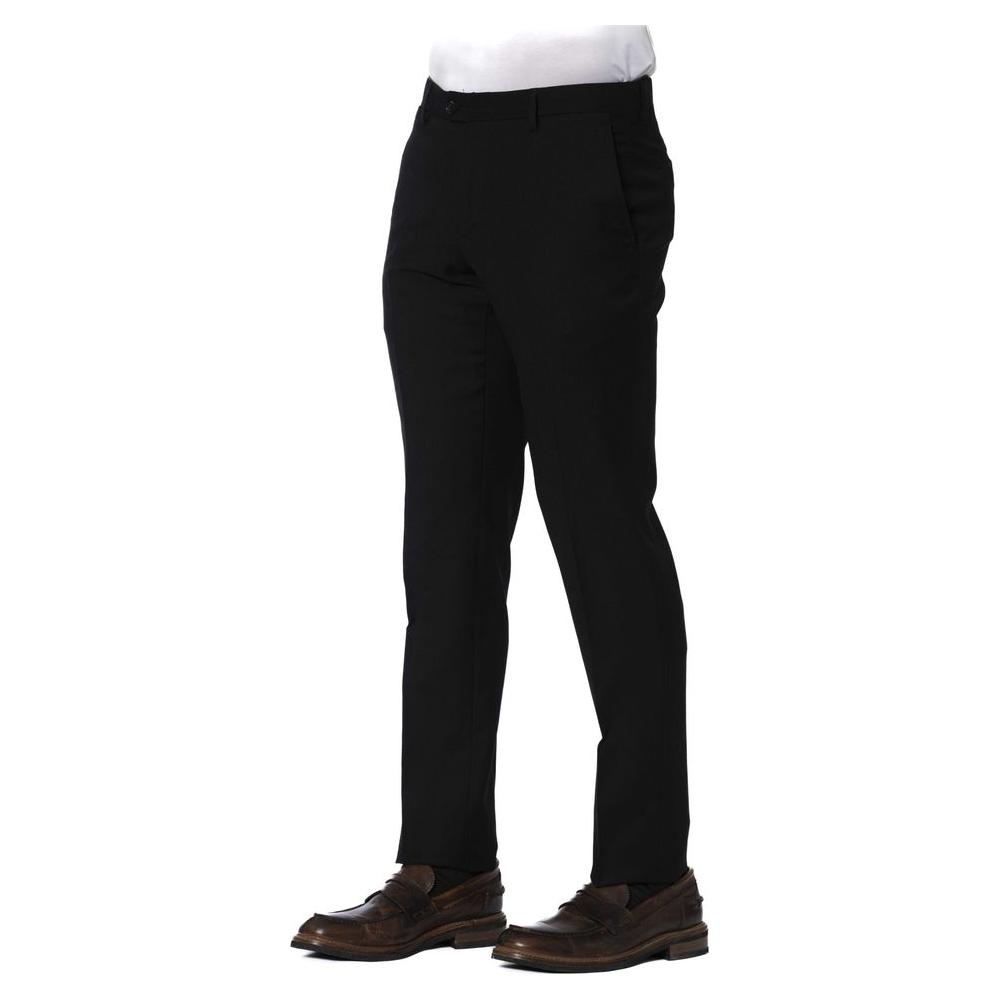 Trussardi Black Wool Men Pants Trussardi Black