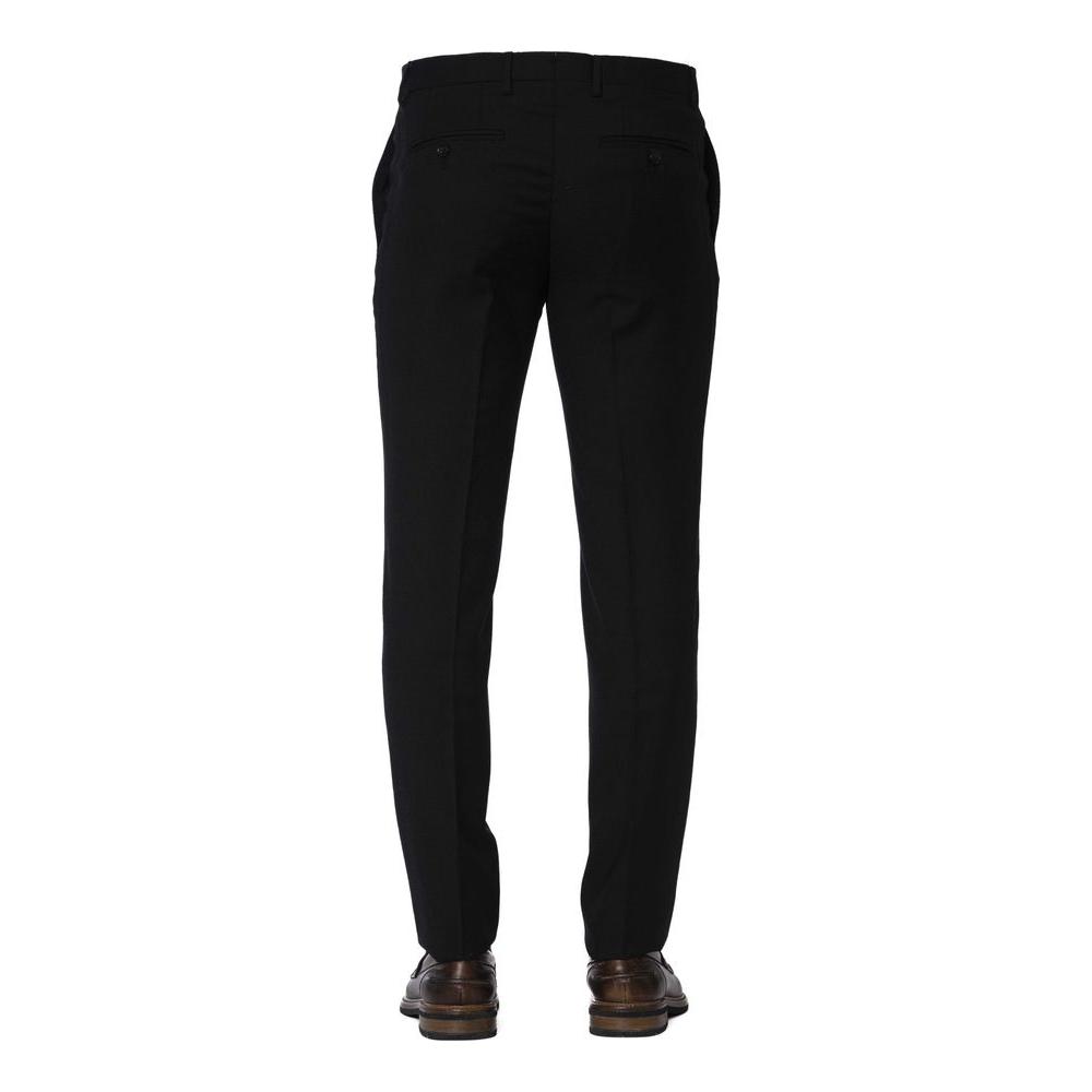 Trussardi Black Wool Men Pants Trussardi Black