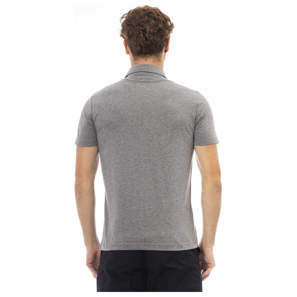 Baldinini Trend Gray Cotton Men Polo Baldinini Trend