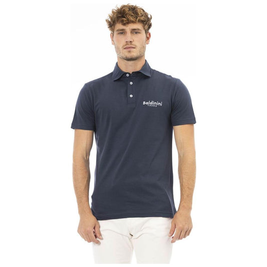 Baldinini Trend Blue Cotton Men Polo Shirt Baldinini Trend