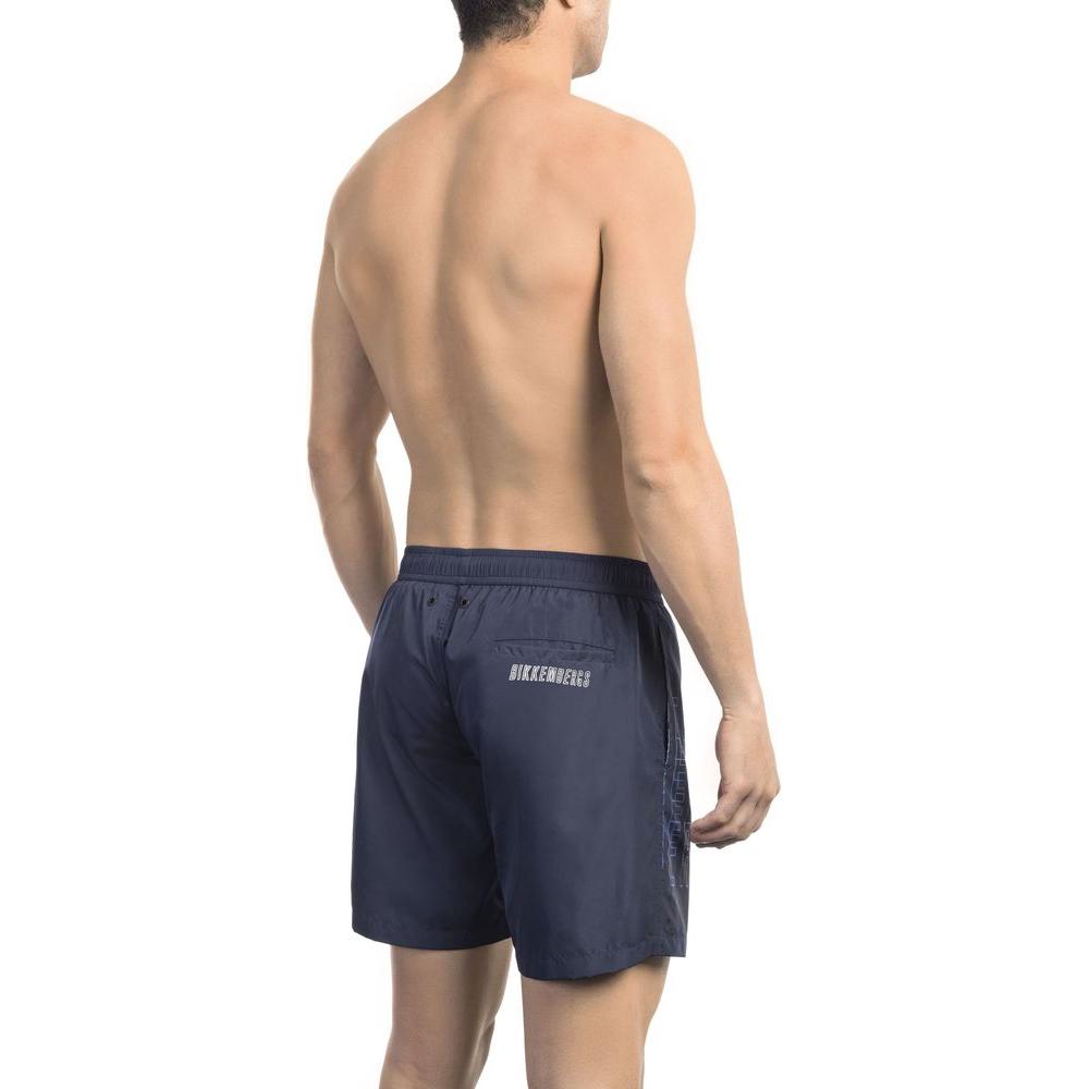 Bikkembergs Blue Polyester Men Swim Short Bikkembergs