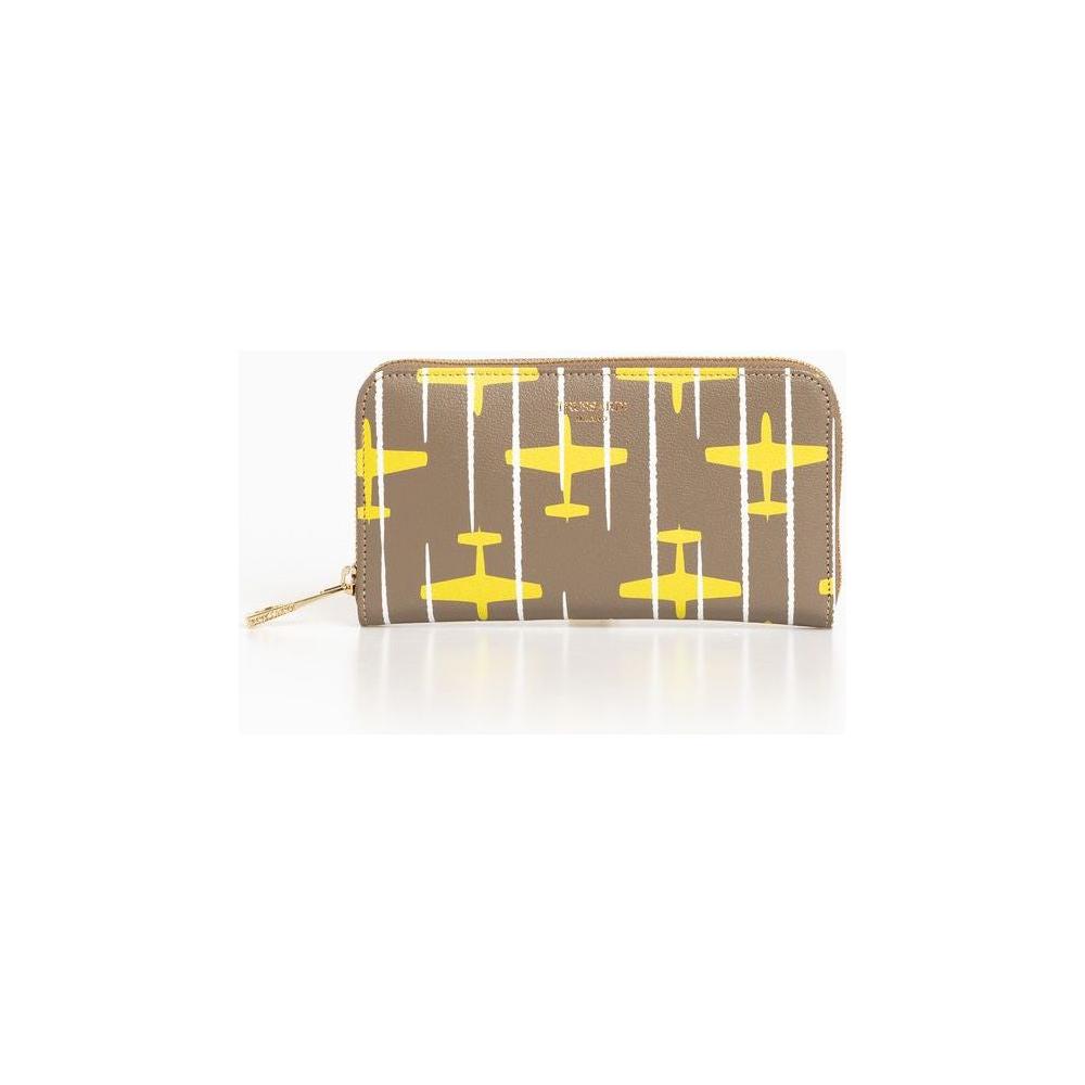 Trussardi Beige Leather Women Wallet Wallet Trussardi White Smoke