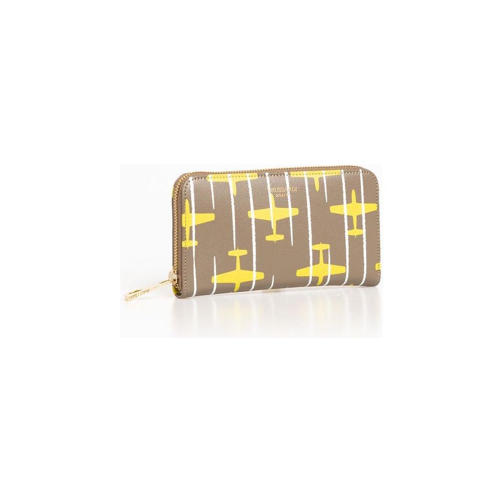 Trussardi Beige Leather Women Wallet Wallet Trussardi Antique White