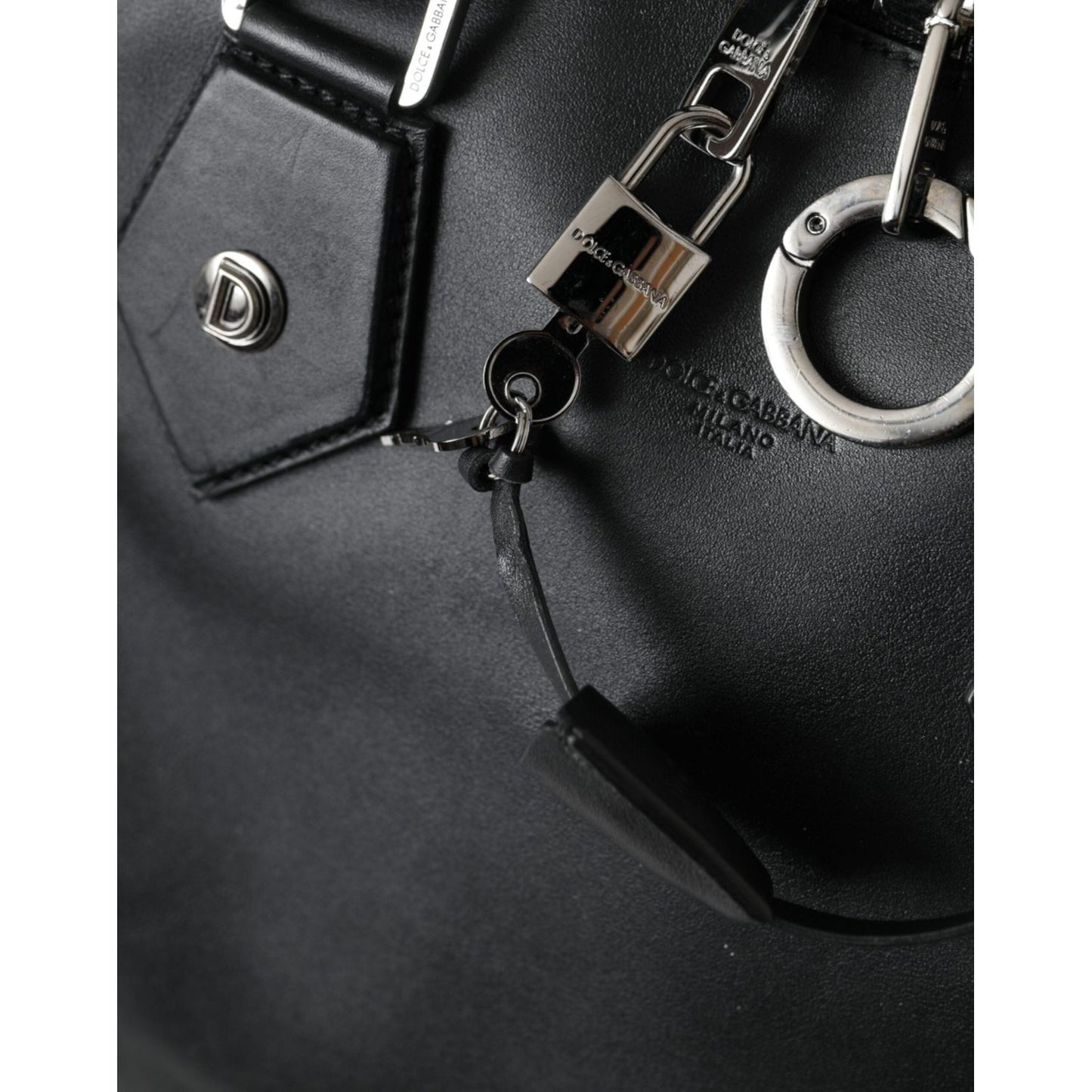 Dolce & Gabbana Black Washed Calfskin Biker Style Shopper Bag Dolce & Gabbana