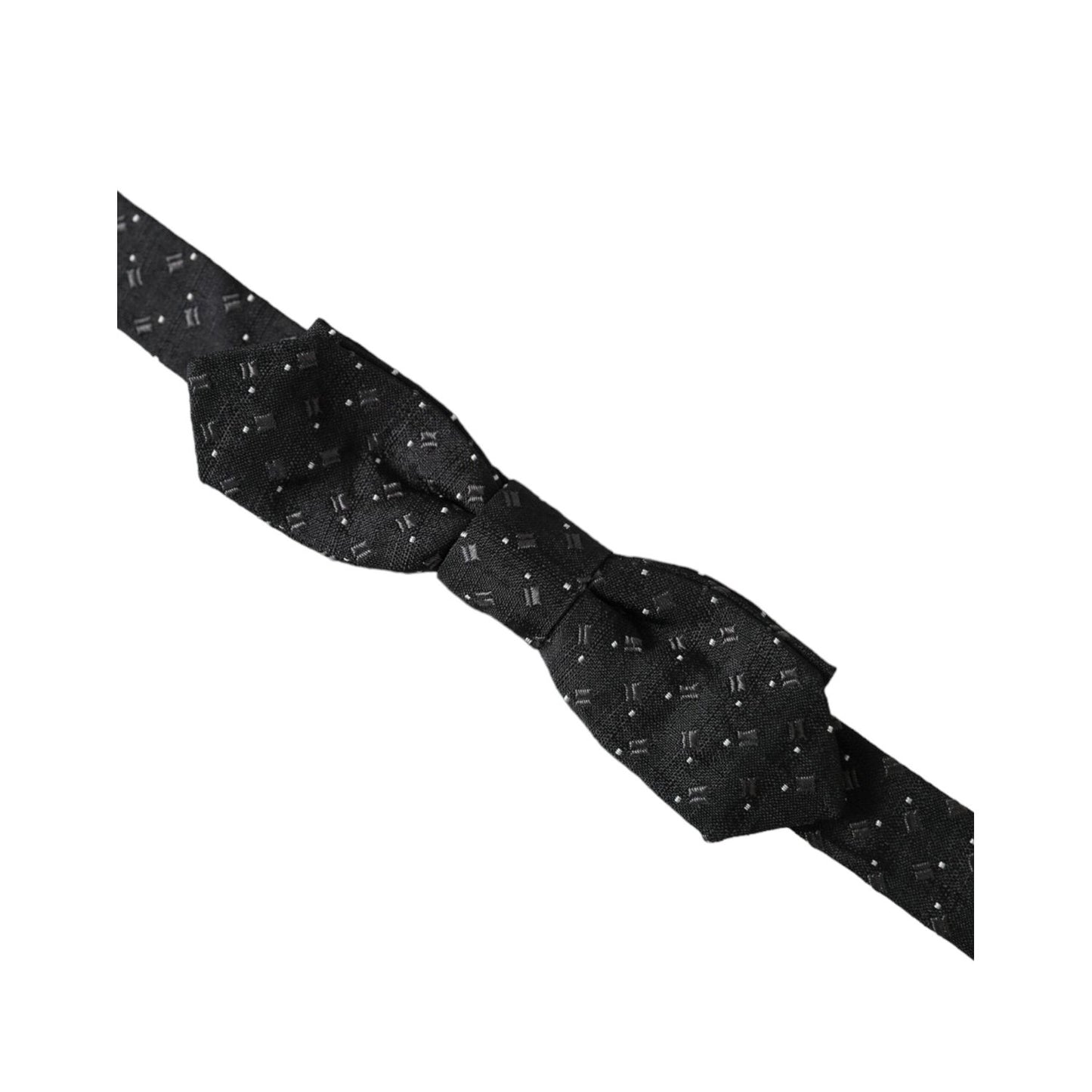 Dolce & Gabbana Black Silk Patterned Adjustable Neck Men Papillon Bow Tie 1728,67345645728,Accessories,Black,Bowties - Ties and Formal Accessories - Accessories,Dolce & Gabbana,Material: 100% Silk,Men,Men - Accessories,New with tags,Ties & Bowties - Men -