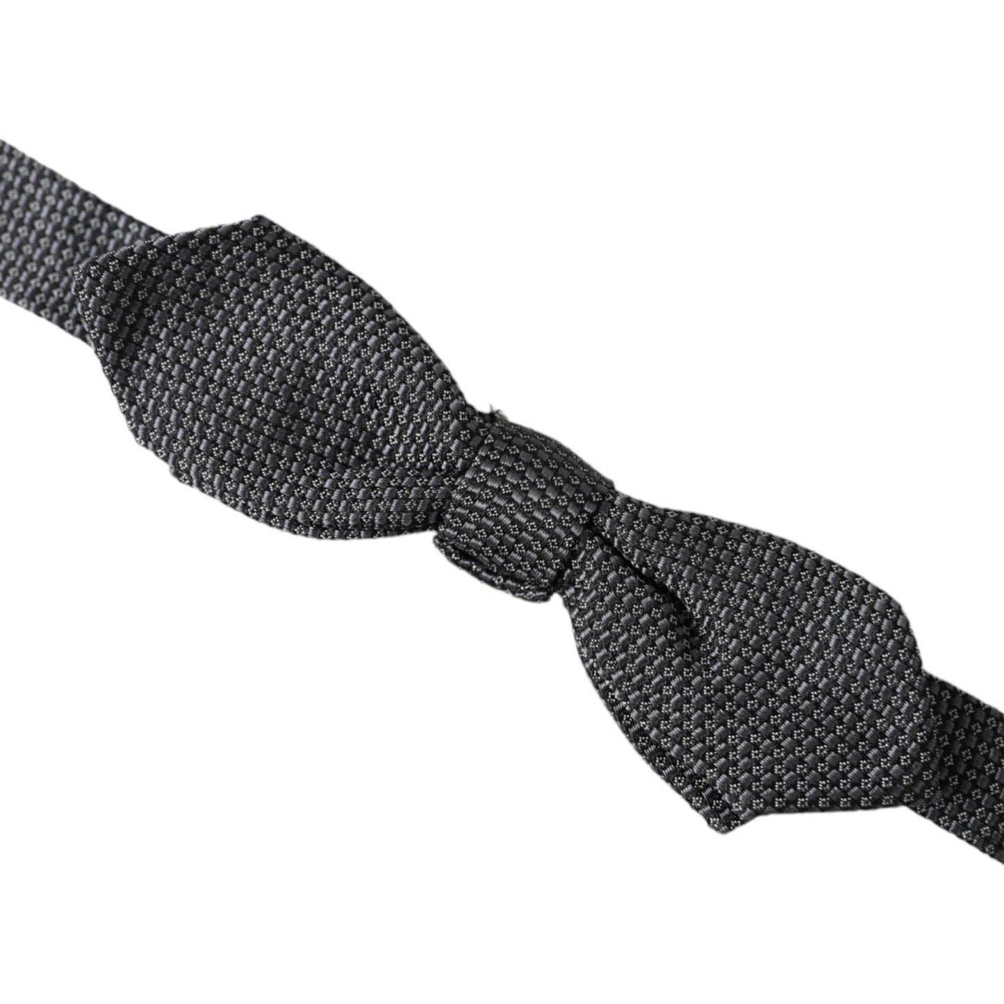 Dolce & Gabbana Gray Silk Weaved Adjustable Neck Men Papillon Bow Tie Dolce & Gabbana