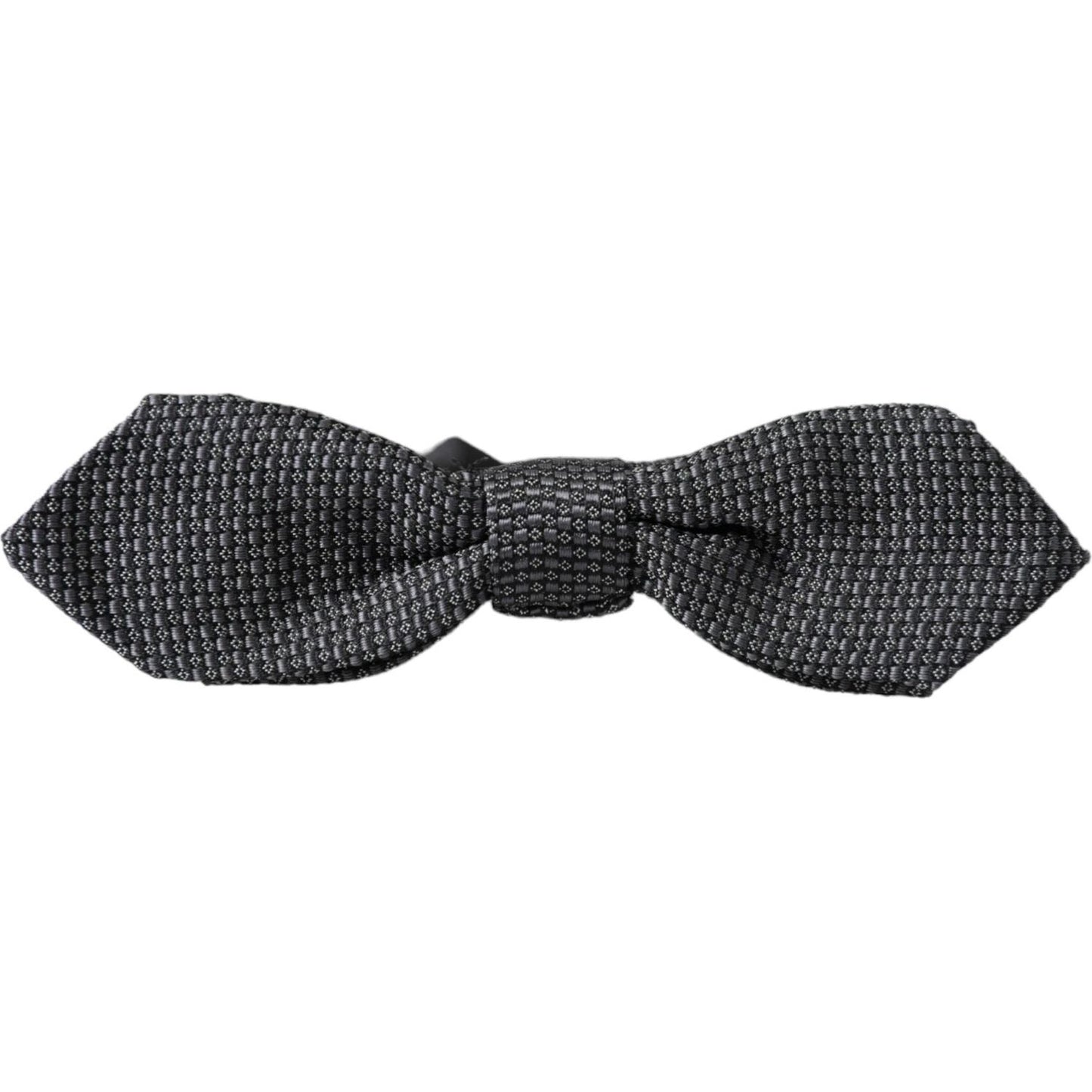 Dolce & Gabbana Gray Silk Weaved Adjustable Neck Men Papillon Bow Tie Dolce & Gabbana