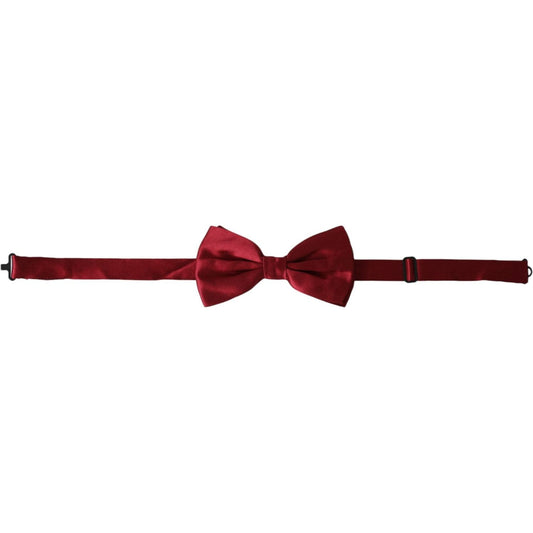 Dolce & Gabbana Red Satin Silk Adjustable Neck Men Bow Tie Dolce & Gabbana