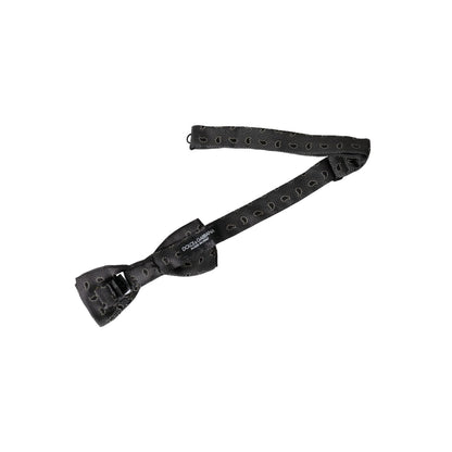 Dolce & Gabbana Dark Gray Silk Patterned Adjustable Neck Men Bow Tie