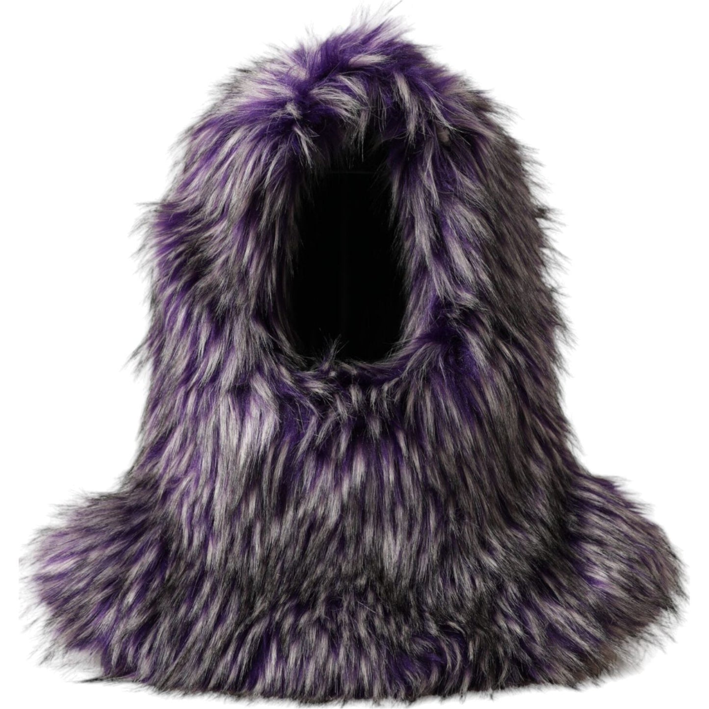 Dolce & Gabbana Purple Faux Fur Whole Head Wrap Hat Dolce & Gabbana