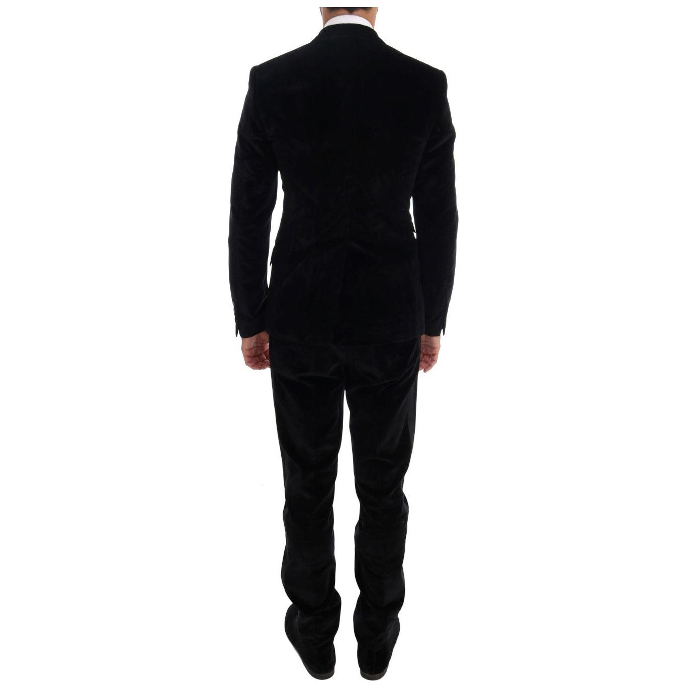 Dolce & Gabbana Elegant Black Slim Fit Three-Piece Suit Suit Dolce & Gabbana