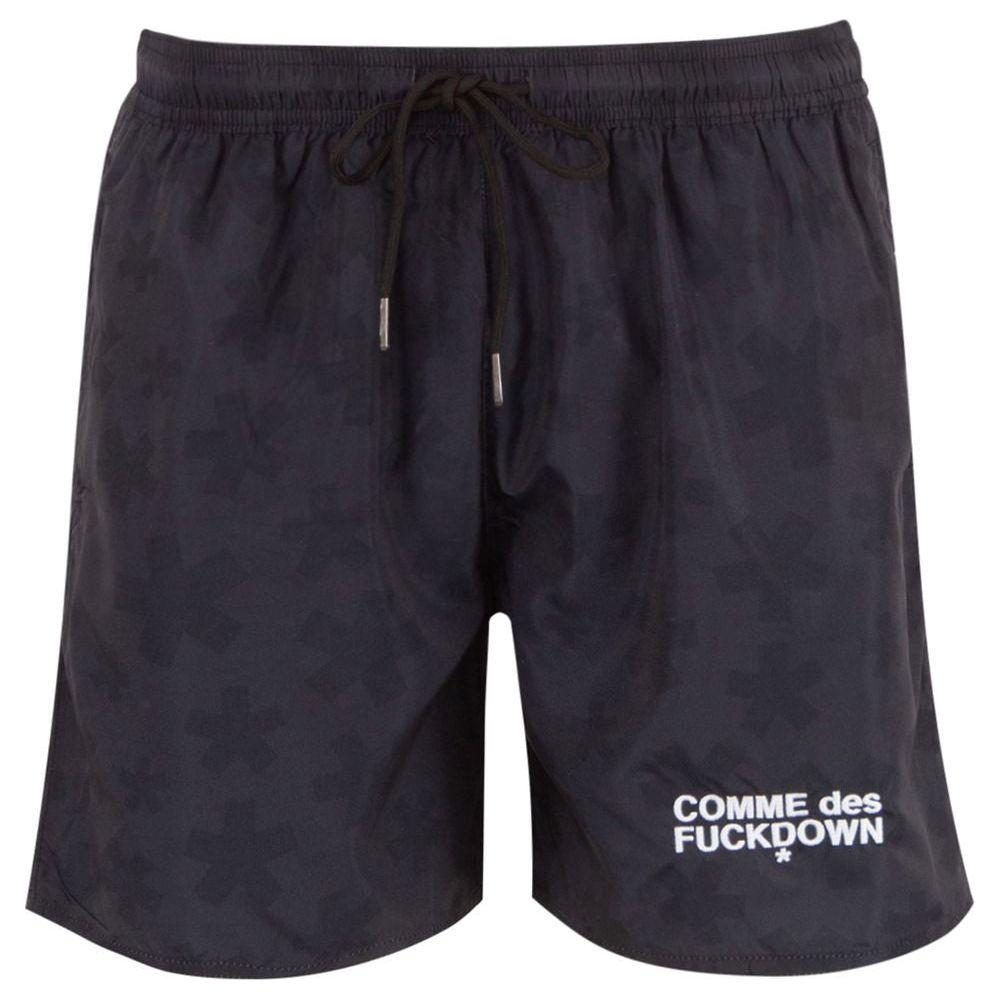 Comme Des Fuckdown Black Polyester Men Bermuda Short Comme Des Fuckdown