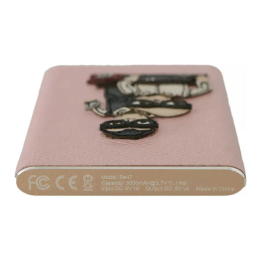 Dolce & Gabbana Chic Pink Leather Power Bank Dolce & Gabbana