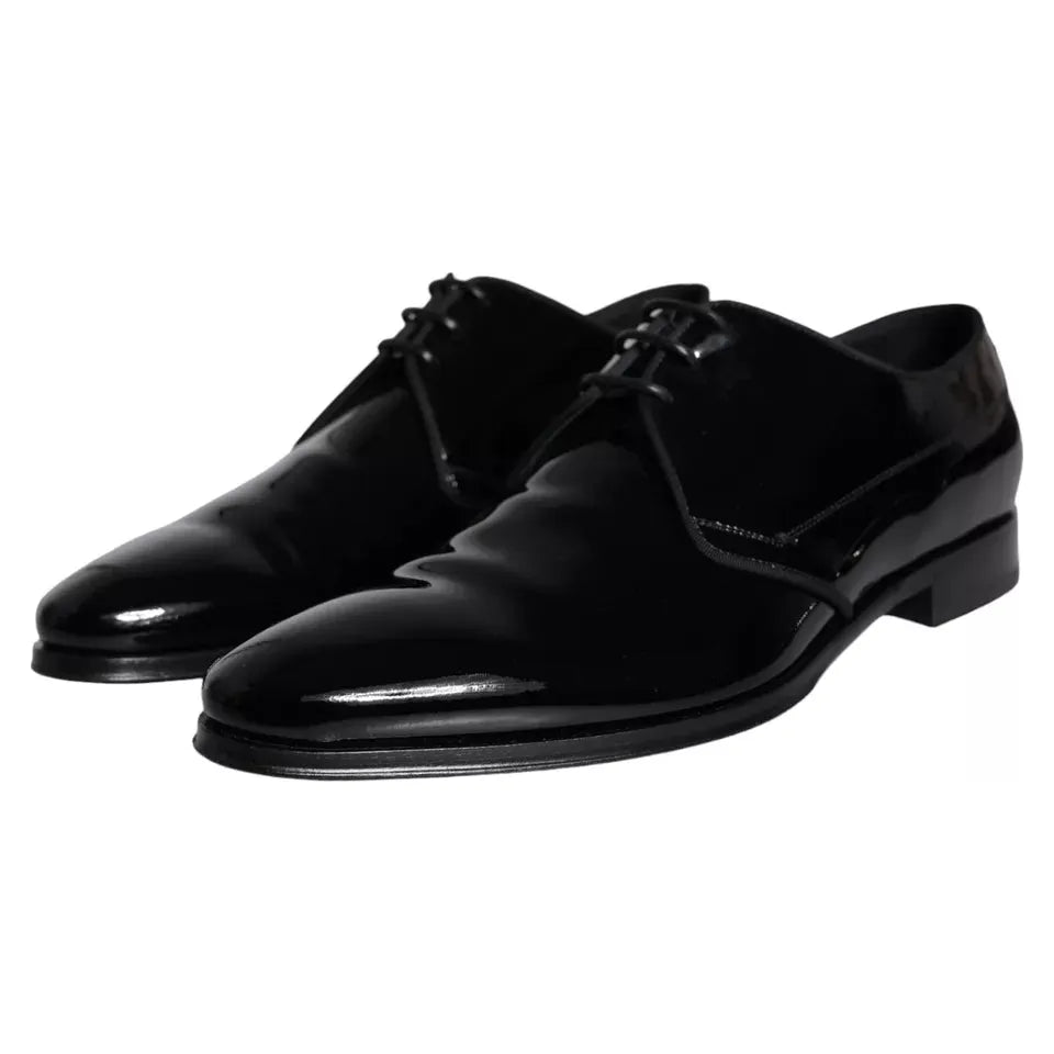 Dolce & Gabbana Black Calfskin Leather Derby Men Dress Shoes Dolce & Gabbana