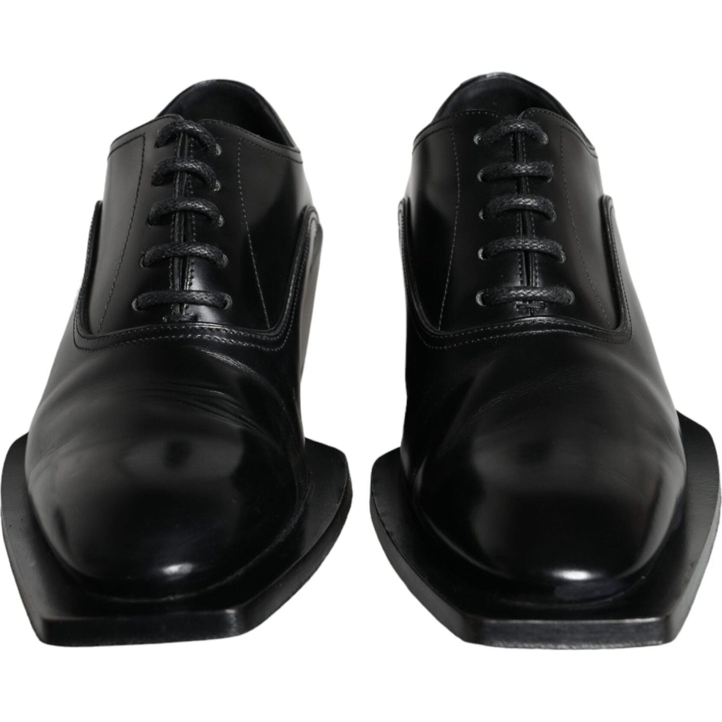 Dolce & Gabbana Black Calfskin Leather Derby Dress Men Shoes Dolce & Gabbana