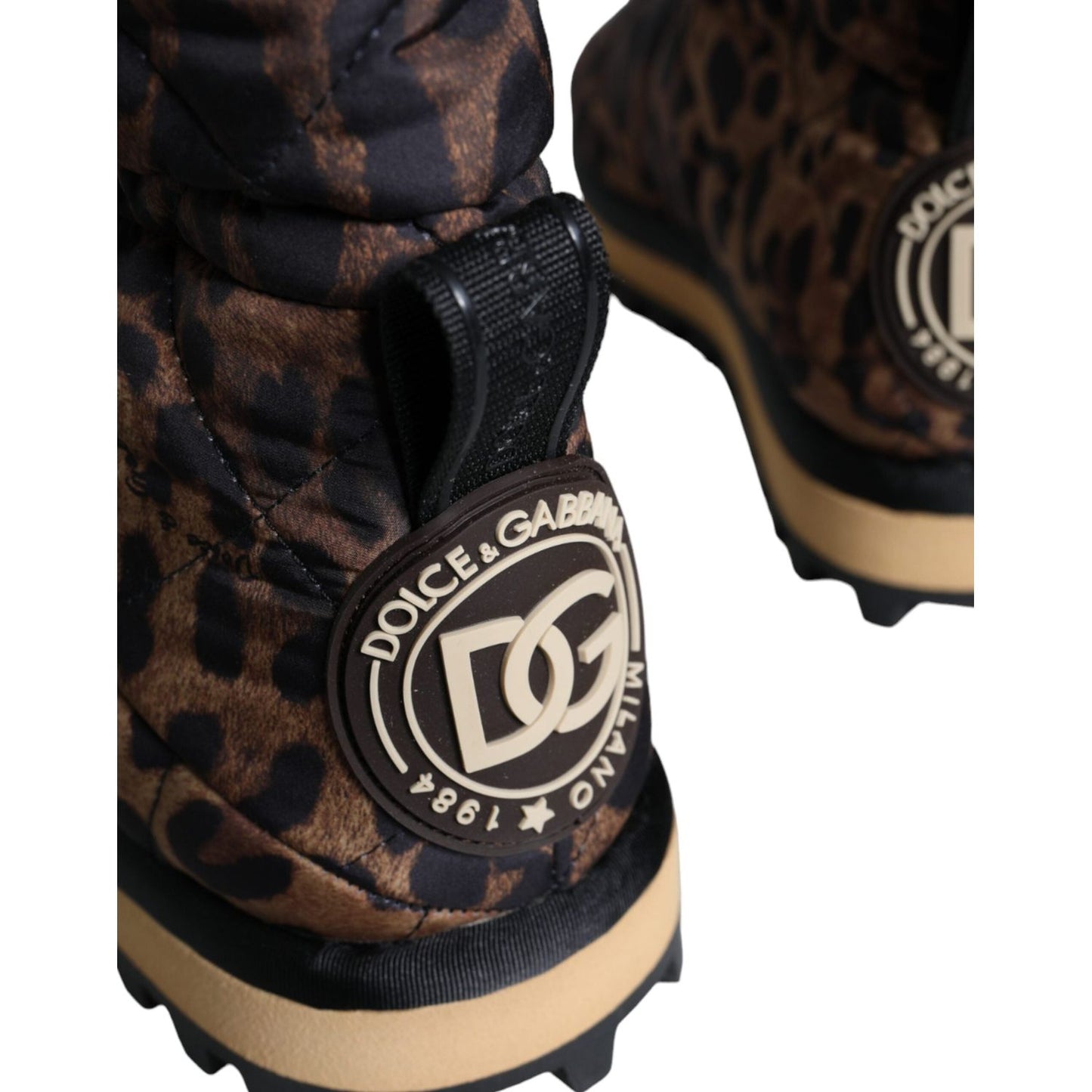 Dolce & Gabbana Brown Leopard Ankle Boots Padded Shoes Dolce & Gabbana