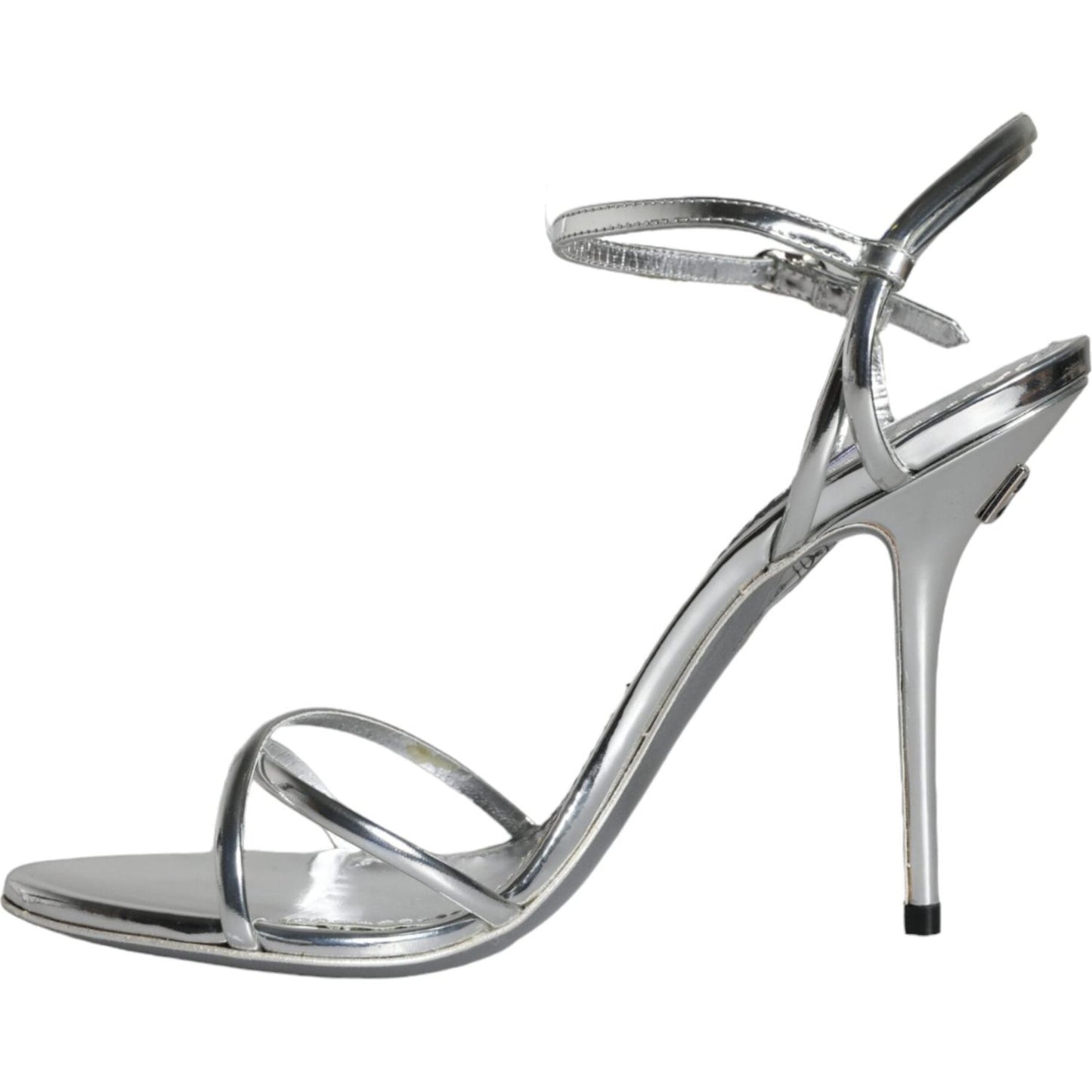 Dolce & Gabbana Silver KEIRA Leather AnkleStrap Sandals Shoes Dolce & Gabbana