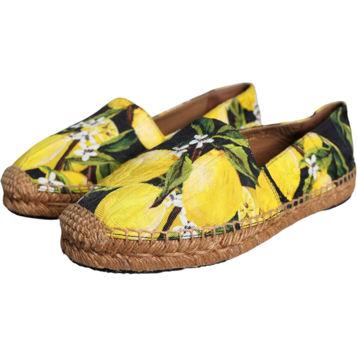 Dolce & Gabbana Multicolor Lemon Slip On Espadrilles Shoes