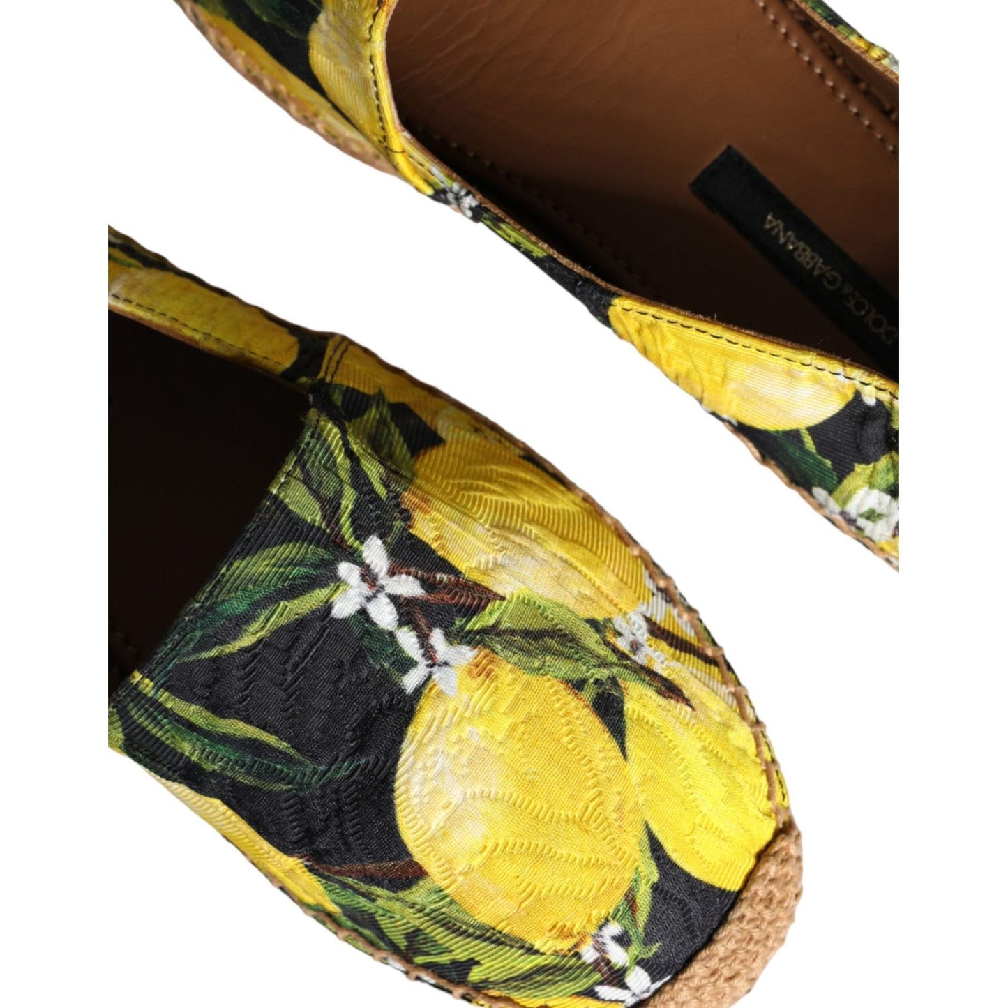 Dolce & Gabbana Multicolor Lemon Slip On Espadrilles Shoes