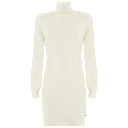 Yes Zee White Viscose Dress Yes Zee