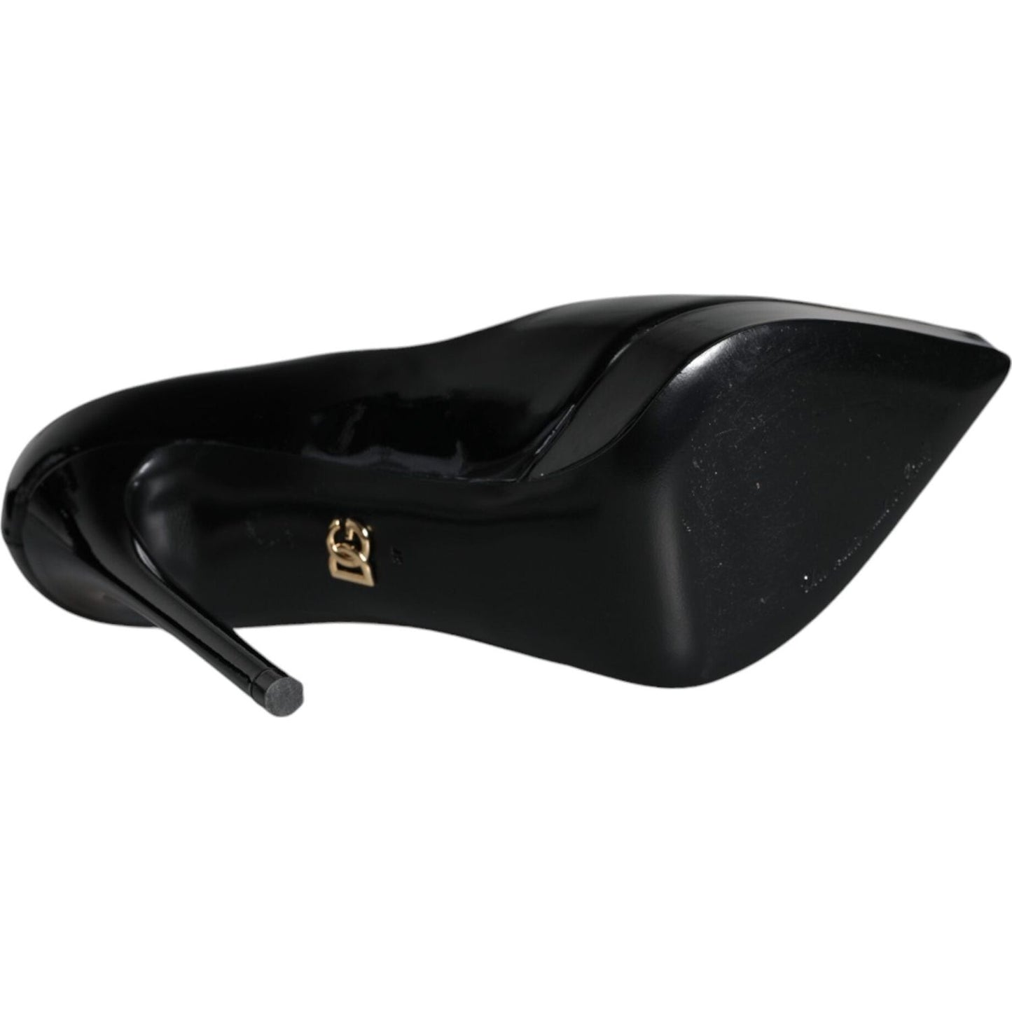 Dolce & Gabbana Black Leather Platform Heels Pumps Shoes Dolce & Gabbana