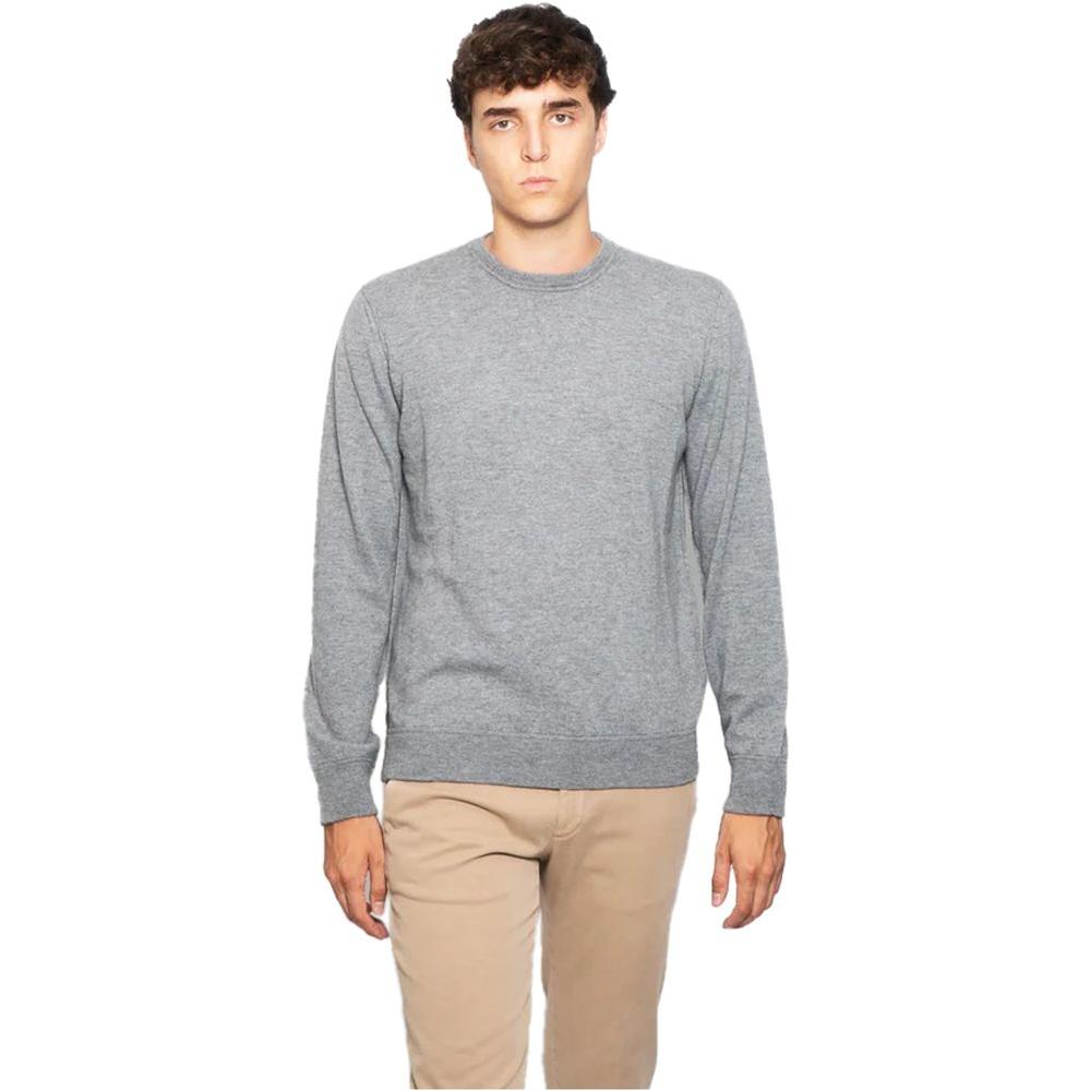 Alpha Studio Gray Wool Men Sweater Alpha Studio