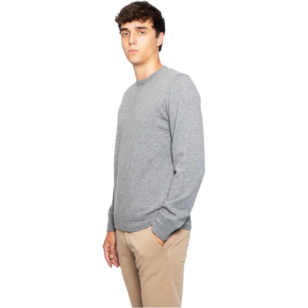 Alpha Studio Gray Wool Men Sweater Alpha Studio