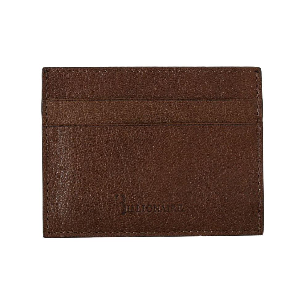 Billionaire Italian Couture Elegant Leather Men's Wallet in Brown Wallet Billionaire Italian Couture