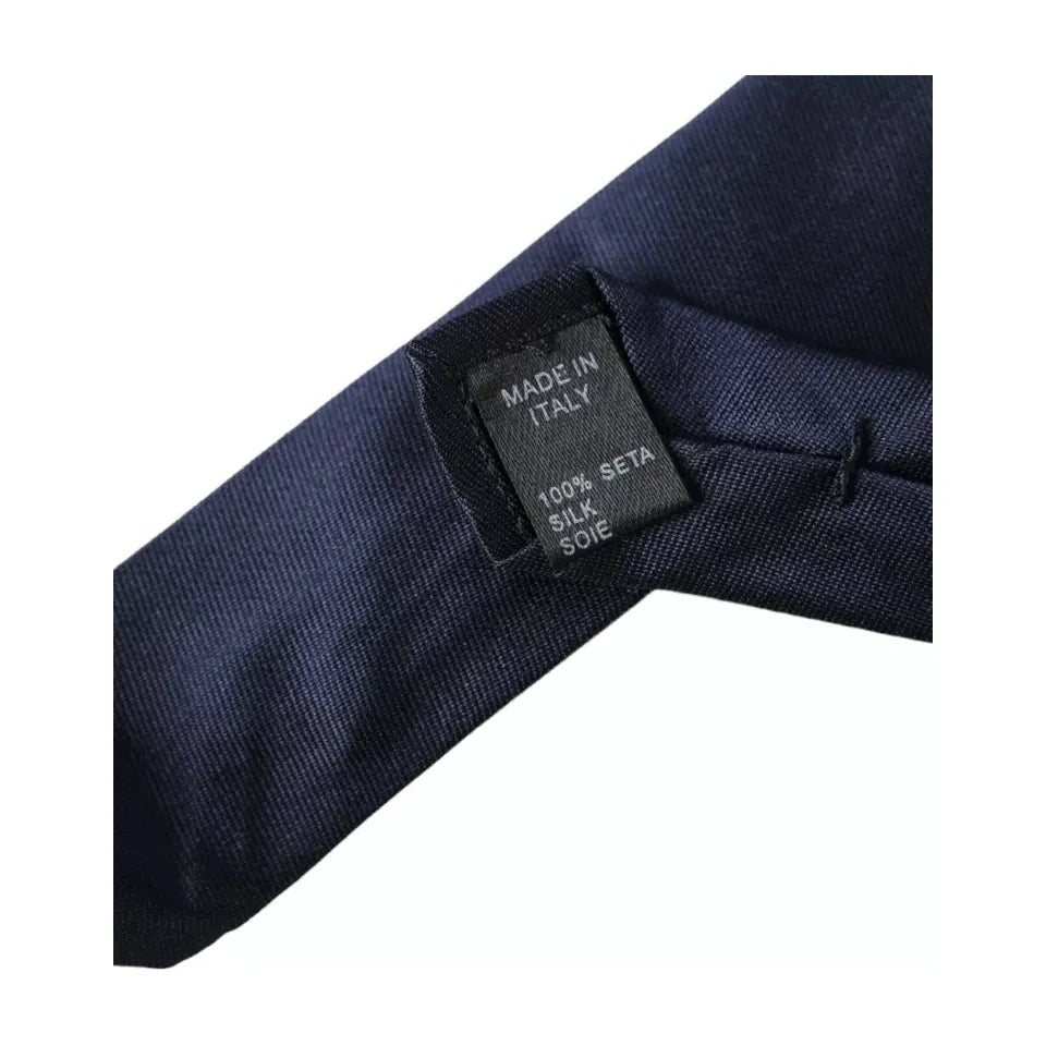 Dolce & Gabbana Dark Blue Silk Skinny Adjustable Tie Dolce & Gabbana