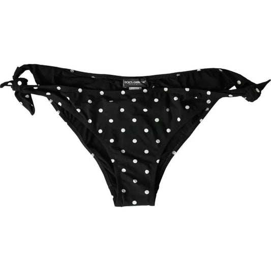 Dolce & Gabbana Black Polka Dot Swimwear Beachwear Bottom Bikini Dolce & Gabbana