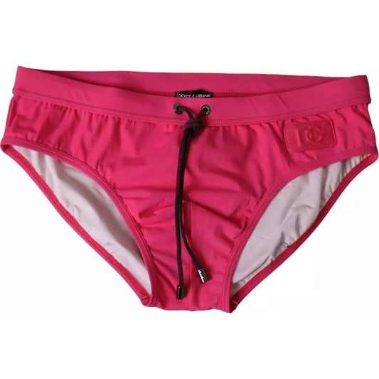 Dolce & Gabbana Pink Nylon DG Logo Beachwear Brief Swimwear Men Dolce & Gabbana