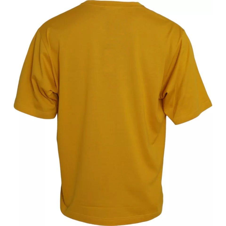 Dolce & Gabbana Dark Yellow Logo Cotton Round Neck T-shirt Dolce & Gabbana