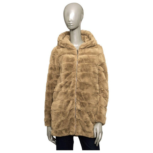 Baldinini Trend Beige Polyester Women Coat Baldinini Trend