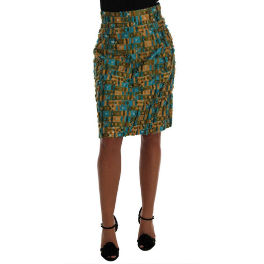 Dolce & Gabbana Multicolor Jacquard Straight Pencil Skirt 1728,28% Silk,67345645728,Clothing,Dolce & Gabbana,IT38|XS,IT40|S,IT42|M,IT44|L,IT46|XL,Material: 78% Polyester,Midi - Skirts - Clothing,Multicolor,New with tags,Skirts - Clothing,Skirts - Women -