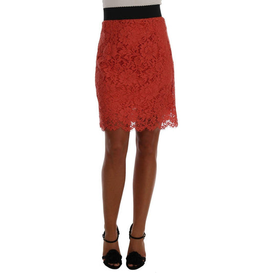 Dolce & Gabbana Orange Macramé Lace Pencil Skirt 11% nylon,1728,43% viscose,67345645728,Clothing,Dolce & Gabbana,IT36|XXS,IT38|XS,Material: 46% Cotton,Mini - Skirts - Clothing,New with tags,Orange,Skirts - Clothing,Skirts - Women - Clothing,Women,Women -