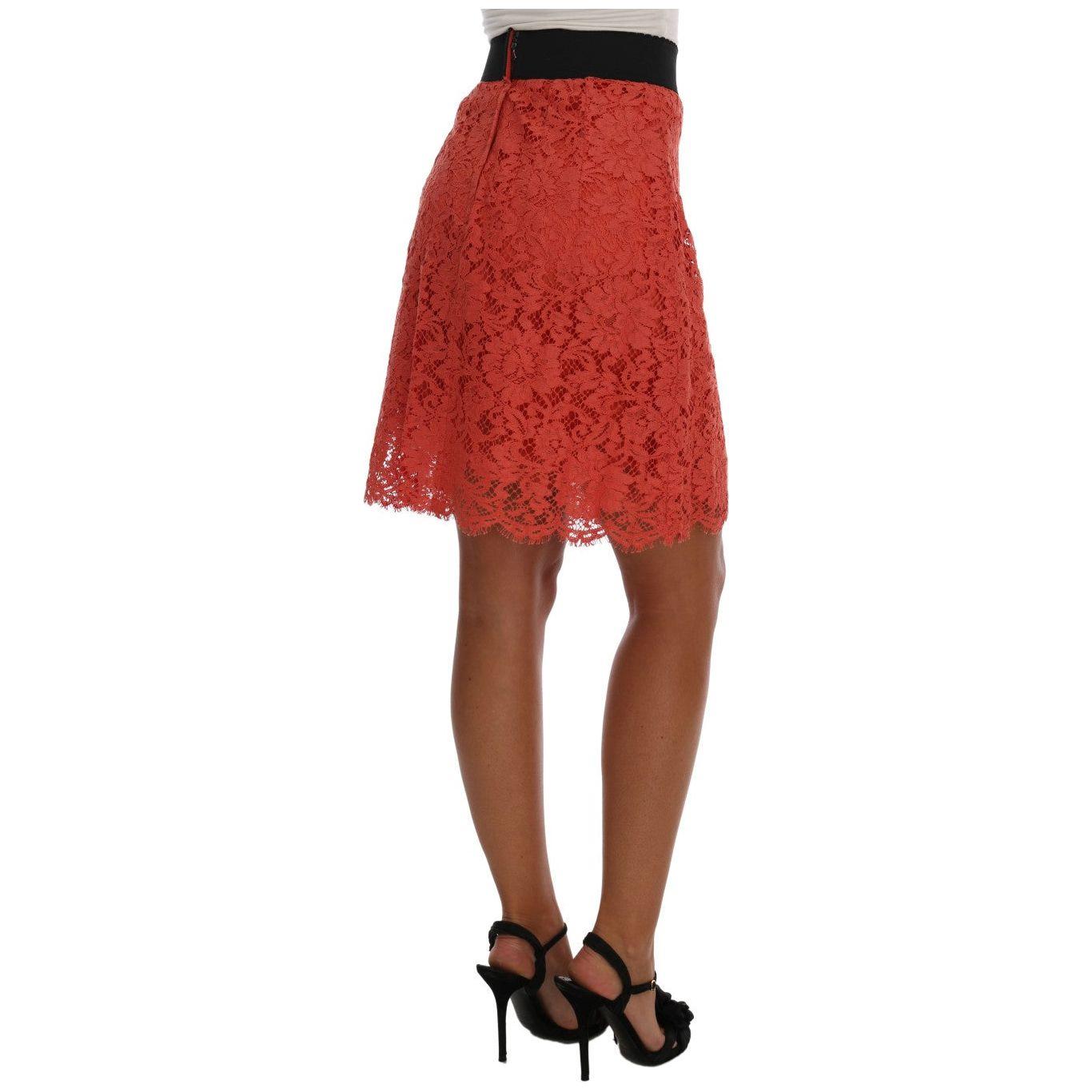 Dolce & Gabbana Orange Macramé Lace Pencil Skirt 11% nylon,1728,43% viscose,67345645728,Clothing,Dolce & Gabbana,IT36|XXS,IT38|XS,Material: 46% Cotton,Mini - Skirts - Clothing,New with tags,Orange,Skirts - Clothing,Skirts - Women - Clothing,Women,Women -