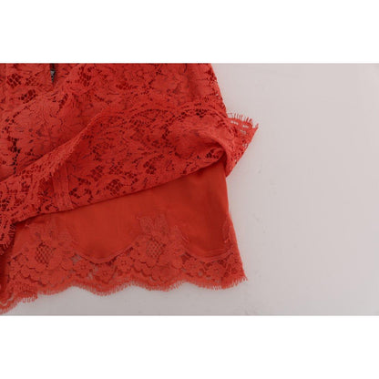 Dolce & Gabbana Orange Macramé Lace Pencil Skirt 11% nylon,1728,43% viscose,67345645728,Clothing,Dolce & Gabbana,IT36|XXS,IT38|XS,Material: 46% Cotton,Mini - Skirts - Clothing,New with tags,Orange,Skirts - Clothing,Skirts - Women - Clothing,Women,Women -
