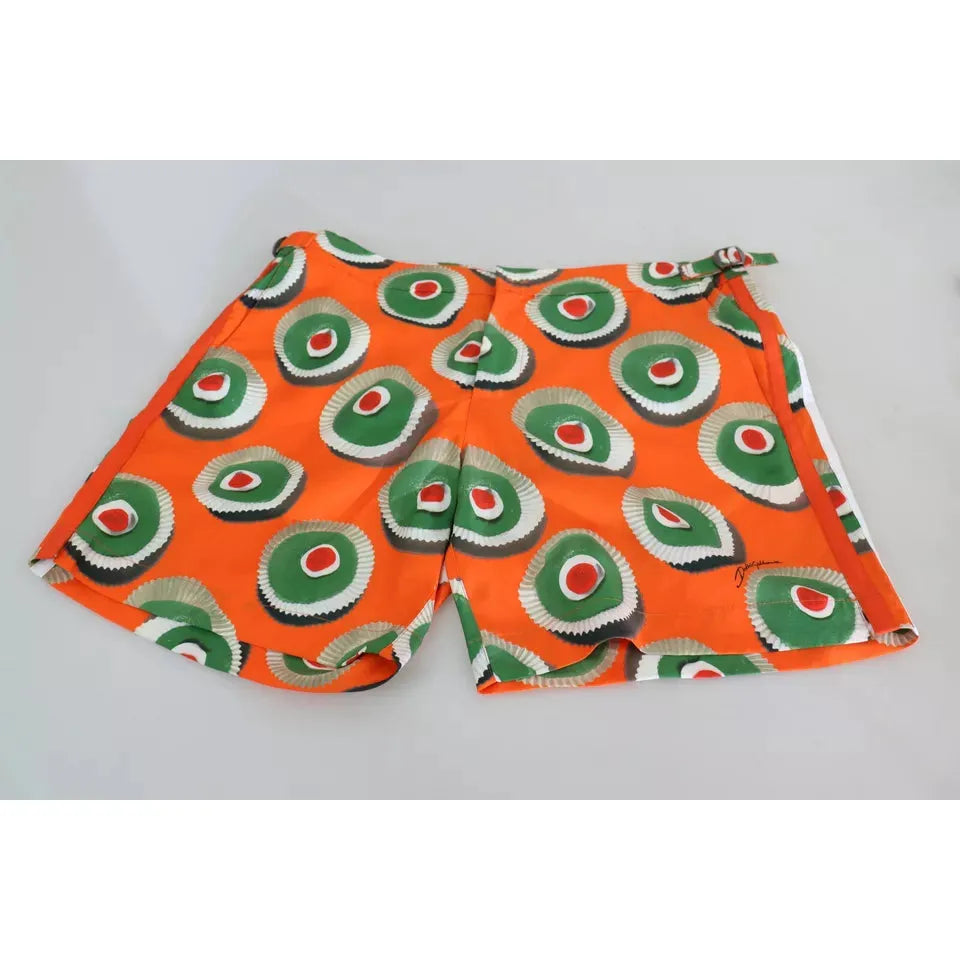 Dolce & Gabbana Orange Cupcake Beachwear Shorts Swimwear Dolce & Gabbana