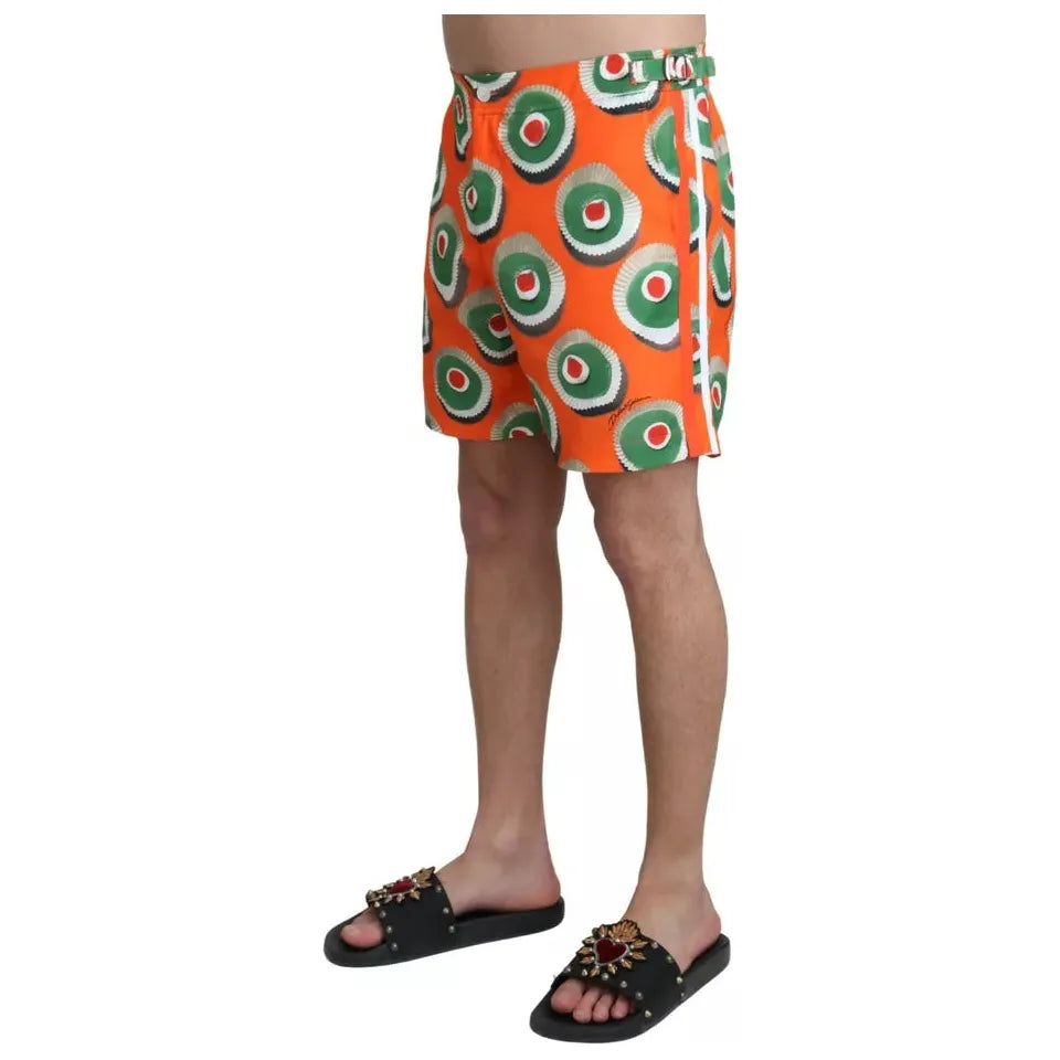 Dolce & Gabbana Orange Cupcake Beachwear Shorts Swimwear Dolce & Gabbana