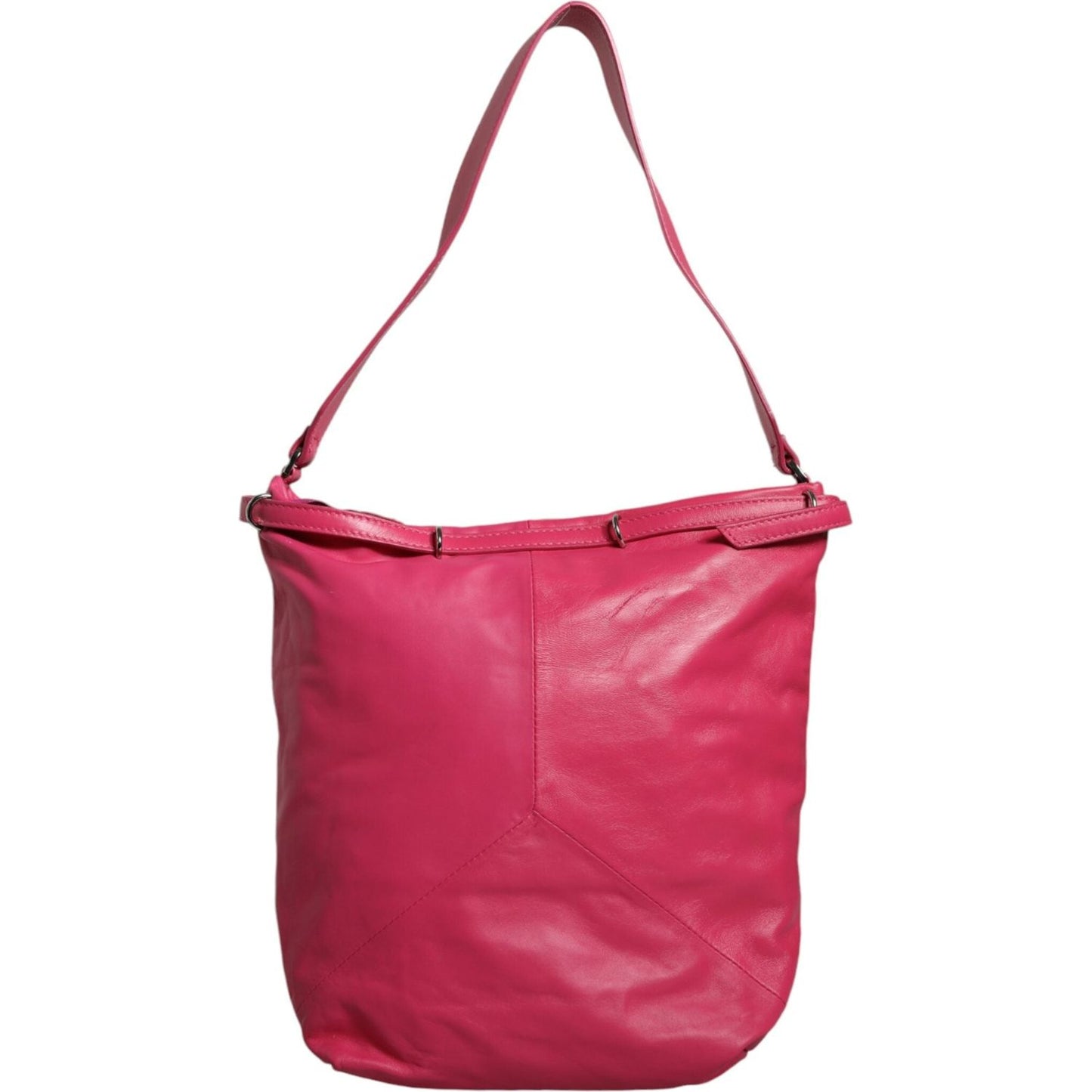 Patrizia Pepe Fuchsia Pink Leather Shoulder Purse Tote Bag Patrizia Pepe