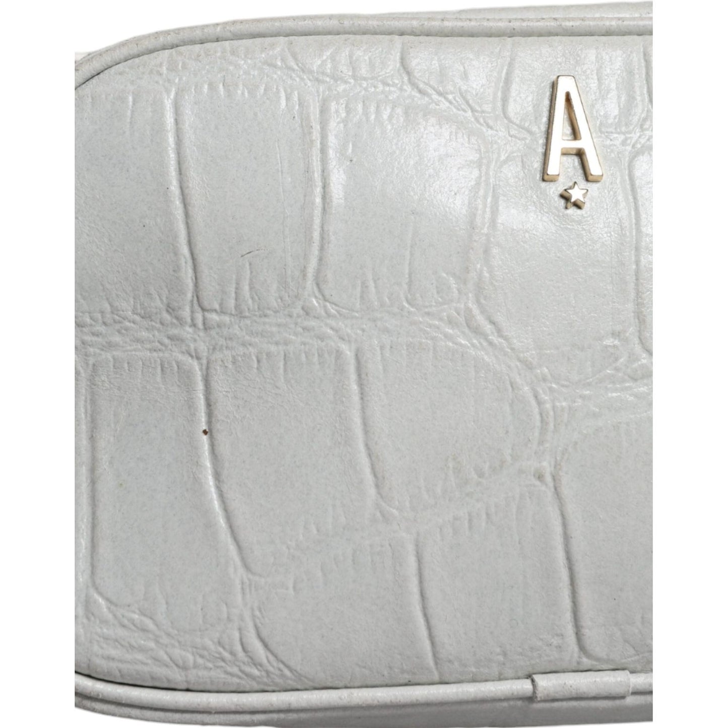 Aniye By White Croc Print Leather Crossbody Sling Bag Aniye By