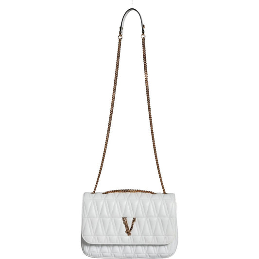 Versace White Mini Nappa Leather Crossbody Shoulder Bag Versace