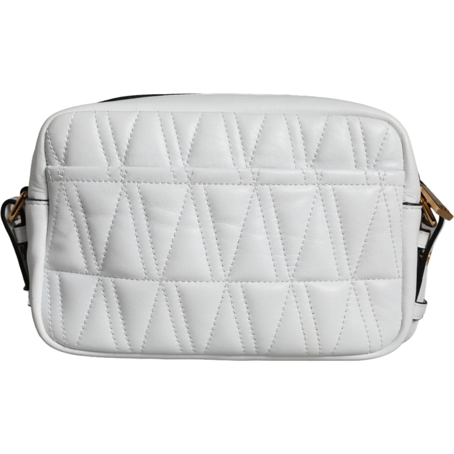 Versace White Quilted Nappa Leather Crossbody Shoulder Bag Versace