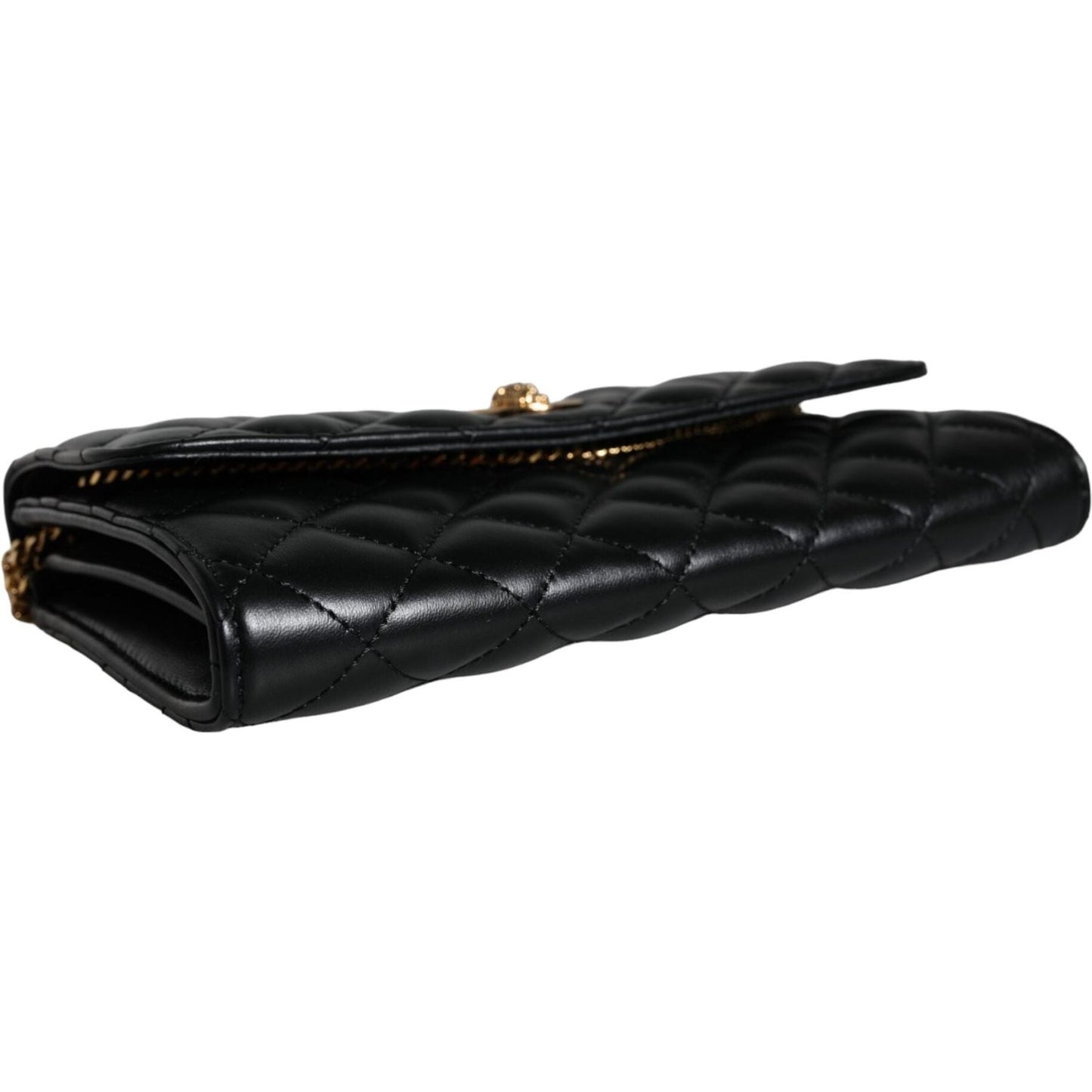 Versace Black Quilted Nappa Leather Crossbody Shoulder Bag Versace