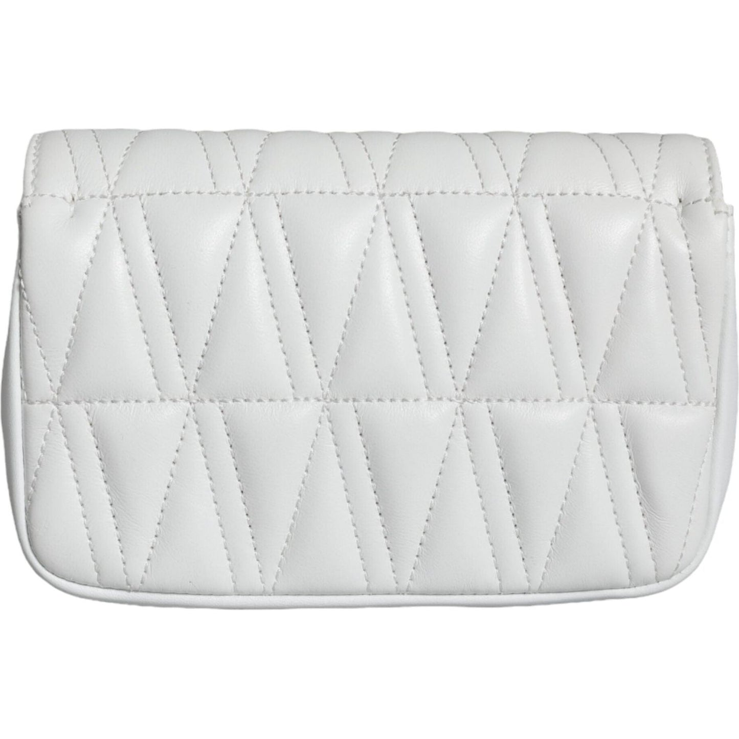 Versace White Quilted Nappa Leather Crossbody Shoulder Bag Versace