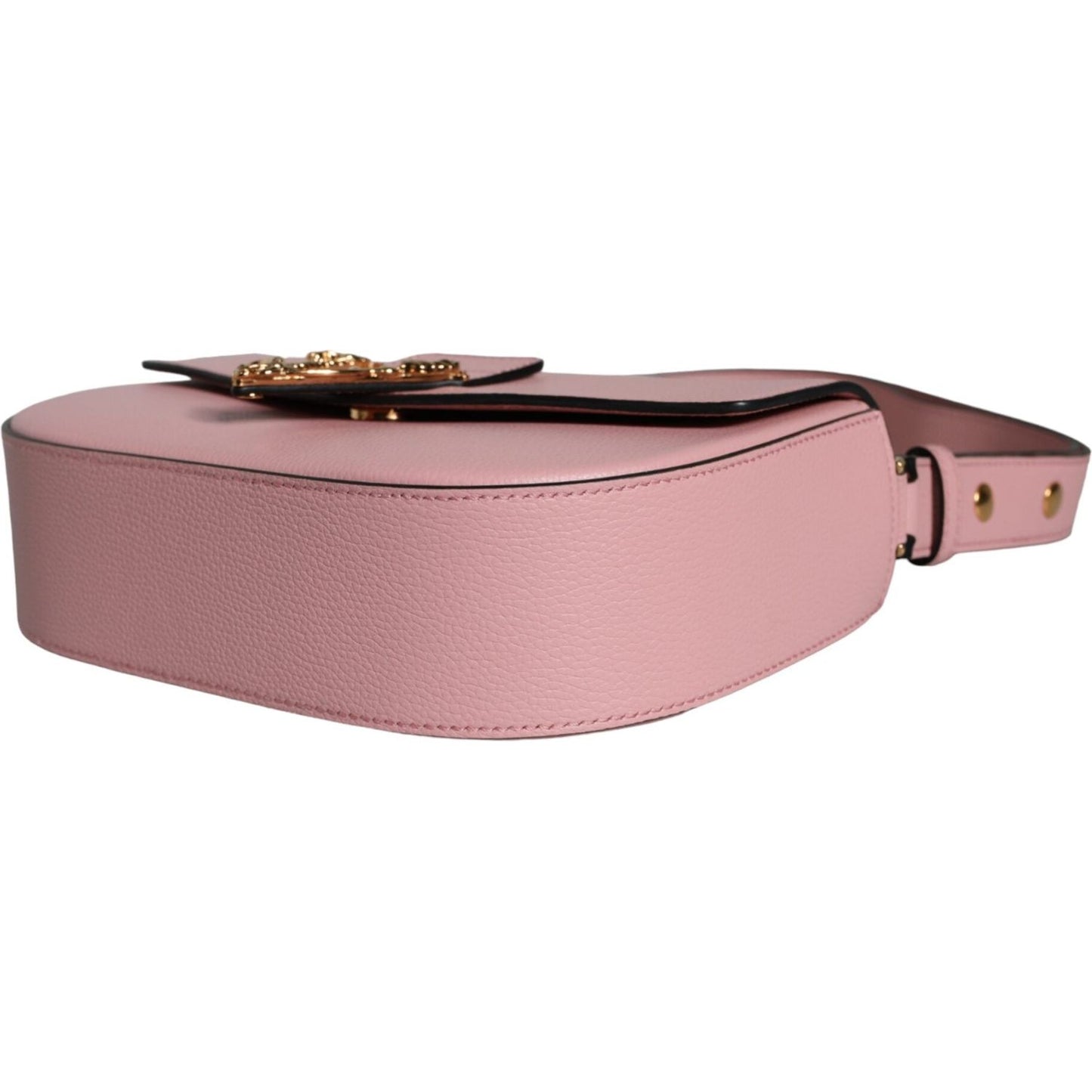 Versace Pink Grainy Calf Leather Logo Crossbody Shoulder Bag Versace