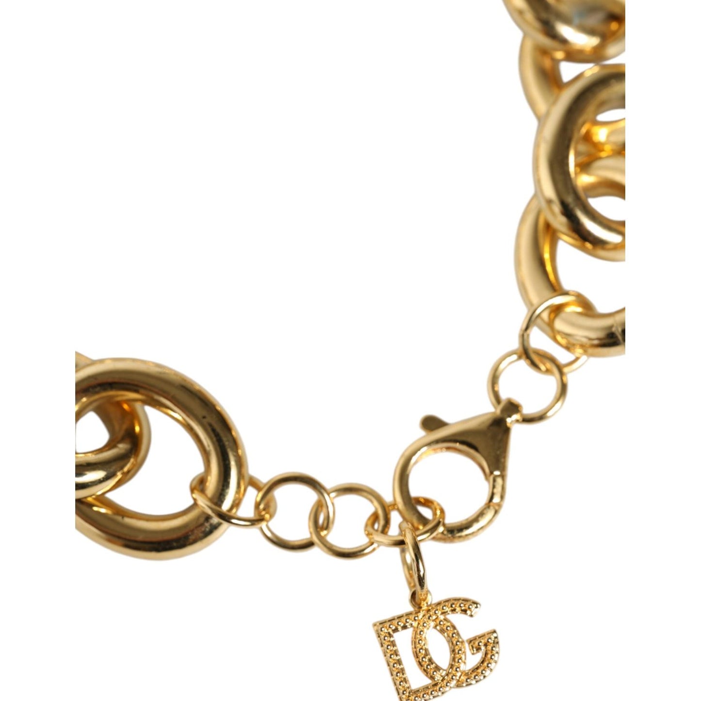 Dolce & Gabbana Gold Tone Brass Maxi Chain Lobster Clasp Logo Bracelet Bracelet Dolce & Gabbana