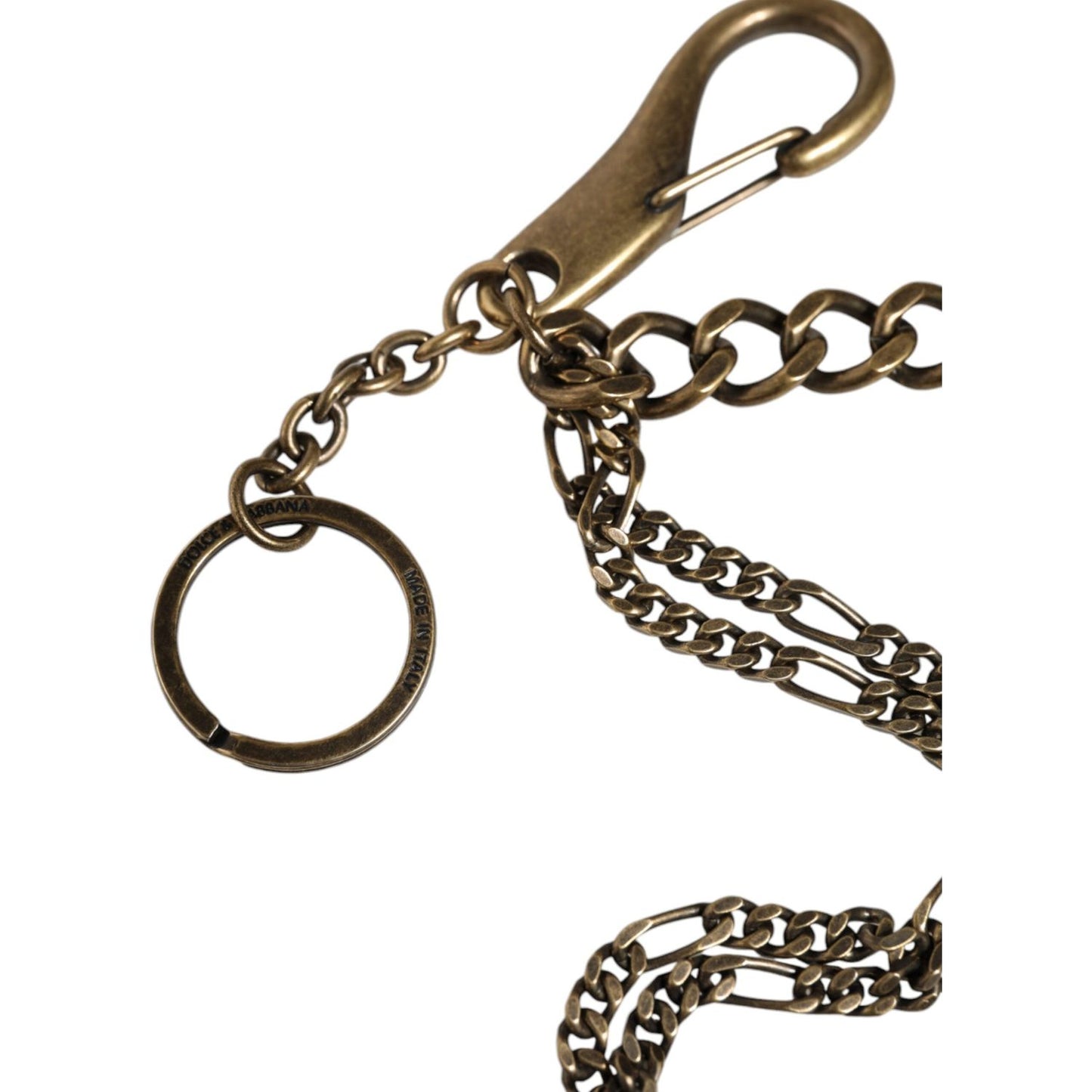 Dolce & Gabbana Silver Tone Metal DG Logo Crystal Keychain Keyring Dolce & Gabbana