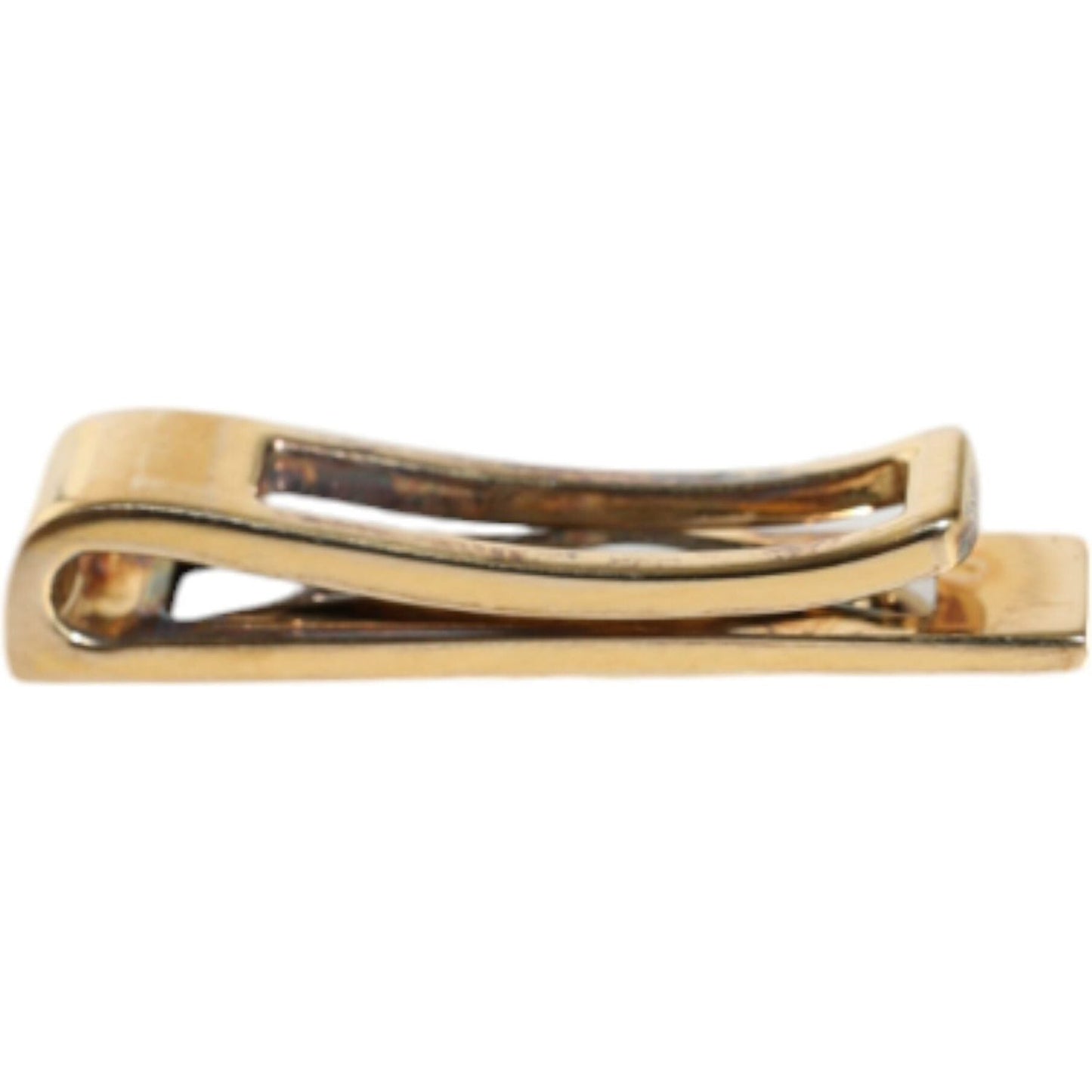 Dolce & Gabbana Gold Tone Brass Logo Branded Men Tie Clip Bar FASHION ACCESSORIES Dolce & Gabbana